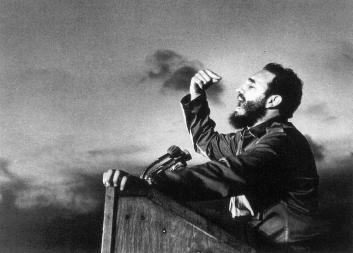 Fidel delivers a speech circa 1960.