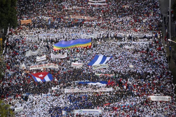 Over 5 million people march on May Day in Cuba, a country of 11 million